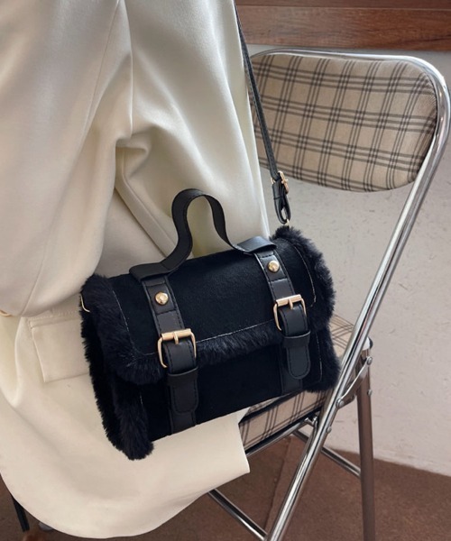 shoppinggo(ショッピングゴー)の「ファー付き2WAY ミニショルダーバッグ レディースバッグ ショルダーバッグ ハンドバッグ(ショルダーバッグ・レディース・ピンク/ホワイト/ブラウン/ブラック・FREE)」の20枚目の写真