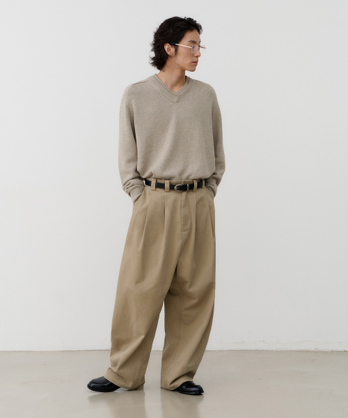 NOUN(ノウン)の「wide tapered chino pants (beige)(その他パンツ・メンズ・その他・0/1/2)」の5枚目の写真