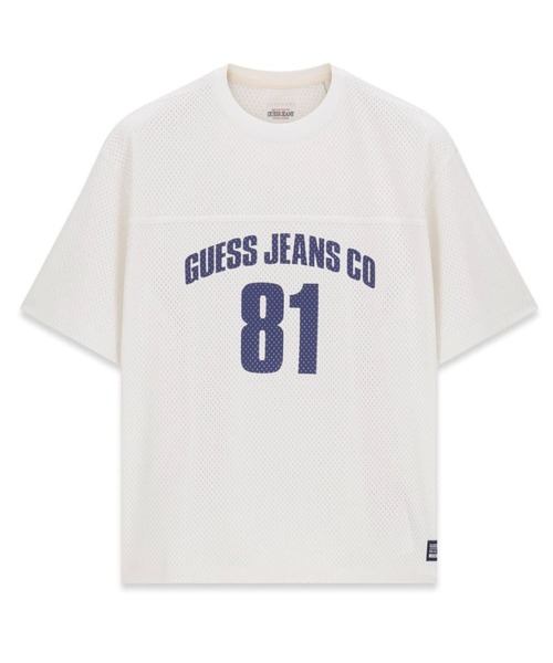 GUESS JEANS(ゲスジーンズ)の「GUESS JEANS Short Sleeves Boxy Cropped Mesh Jersey Tシャツ メッシュ(Tシャツ/カットソー・メンズ・ホワイト・MEDIUM/X-LARGE/SMALL/LARGE)」の5枚目の写真