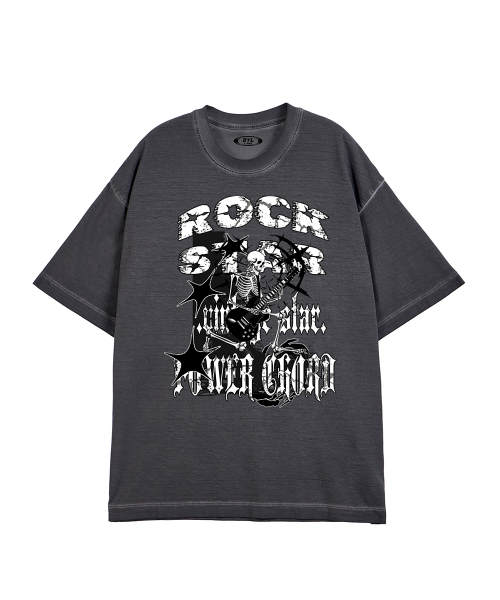 BY.L(バイエル)の「スケルトンロックスター ピグメント 半袖Tシャツ チャコール(Tシャツ/カットソー・メンズ・その他・MEDIUM/LARGE/X-LARGE/XX-LARGE)」の2枚目の写真