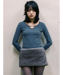 HORSEBIT DETAIL STRIPE TOP_BLUE