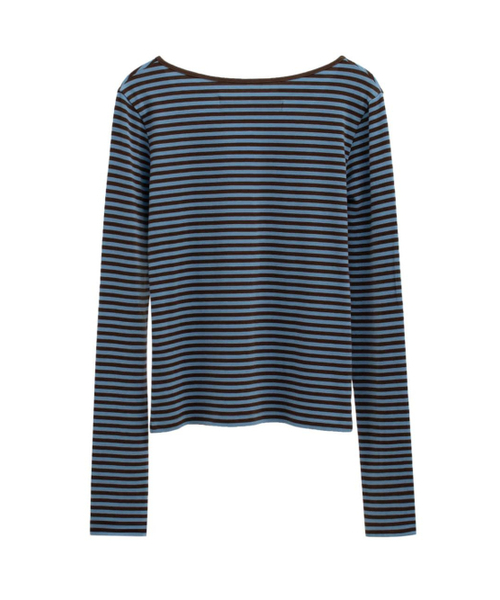 REHEAT(リヒート)の「HORSEBIT DETAIL STRIPE TOP_BLUE(Tシャツ/カットソー・レディース・その他・FREE)」の5枚目の写真