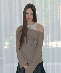 OFF-SHOULDER LOOSE FIT SET-UP [KHAKI]