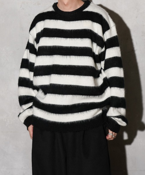 TOWNCRAFT / タウンクラフト BORDER SHAGGY CREW SWEATER ボーダー