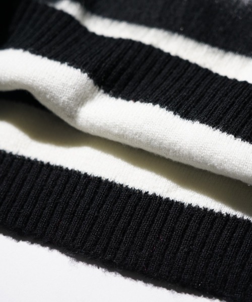 TOWNCRAFT（タウンクラフト）の「TOWNCRAFT / タウンクラフト BORDER SHAGGY CREW SWEATER ボーダー シャギー モヘアタッチ クルーネックセーター（ニット/セーター・メンズ・レッド/ブラック×ホワイト・LARGE/MEDIUM）」の12枚目の写真