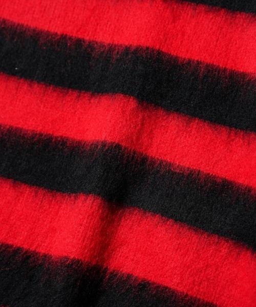 TOWNCRAFT（タウンクラフト）の「TOWNCRAFT / タウンクラフト BORDER SHAGGY CREW SWEATER ボーダー シャギー モヘアタッチ クルーネックセーター（ニット/セーター・メンズ・レッド/ブラック×ホワイト・LARGE/MEDIUM）」の17枚目の写真