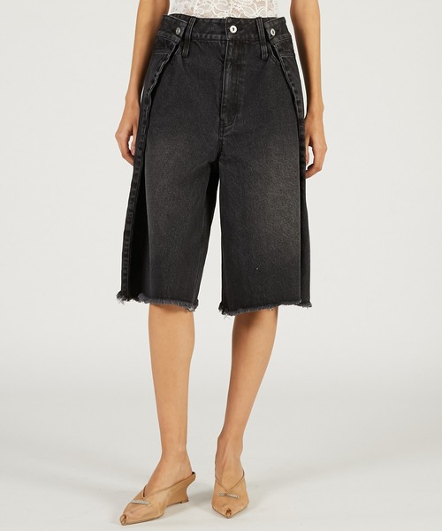 PRANK PROJECT（プランクプロジェクト）の「デニムハーフパンツ / Denim Half Pants（デニムパンツ・レディース・ブラック/ブルー/ホワイト・36/38）」の2枚目の写真