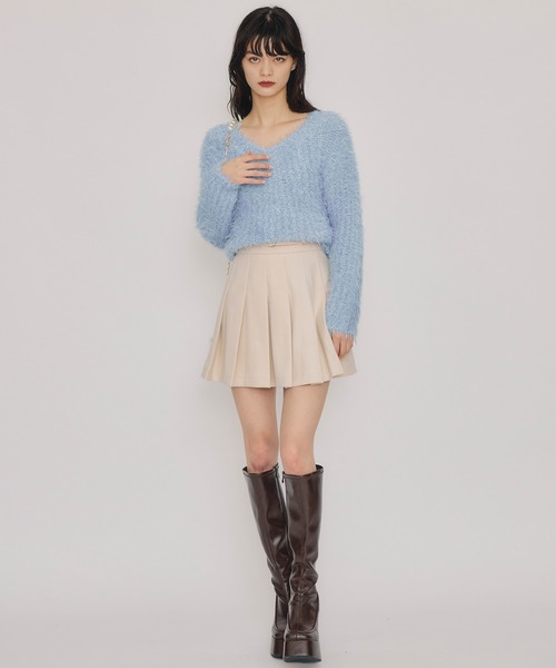 REDYAZEL（レディアゼル）の「ブークレラメシャギーニットプルオーバー（ニット/セーター・レディース・サックスブルー/パープル/ブラック/ピンク/ホワイト・FREE）」の11枚目の写真