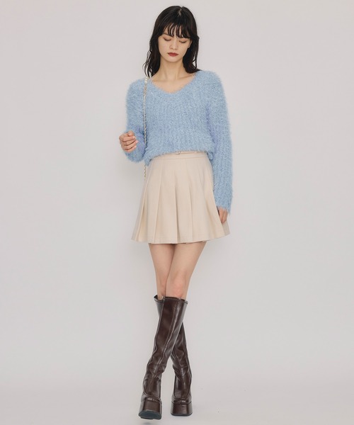 REDYAZEL（レディアゼル）の「ブークレラメシャギーニットプルオーバー（ニット/セーター・レディース・サックスブルー/パープル/ブラック/ピンク/ホワイト・FREE）」の12枚目の写真