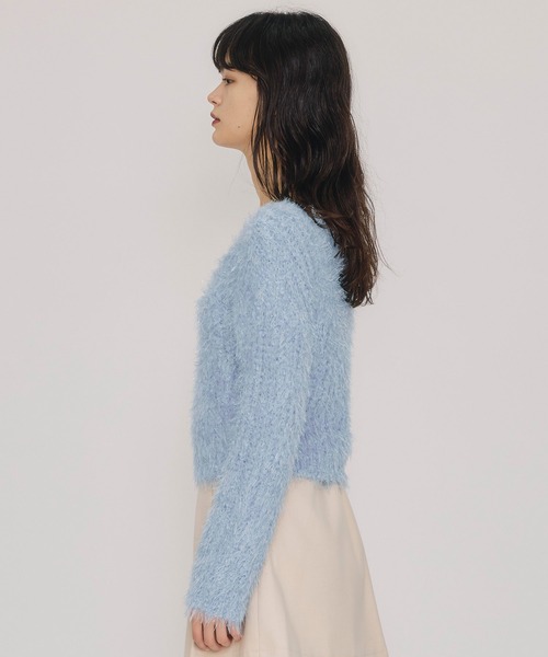 REDYAZEL（レディアゼル）の「ブークレラメシャギーニットプルオーバー（ニット/セーター・レディース・サックスブルー/パープル/ブラック/ピンク/ホワイト・FREE）」の15枚目の写真