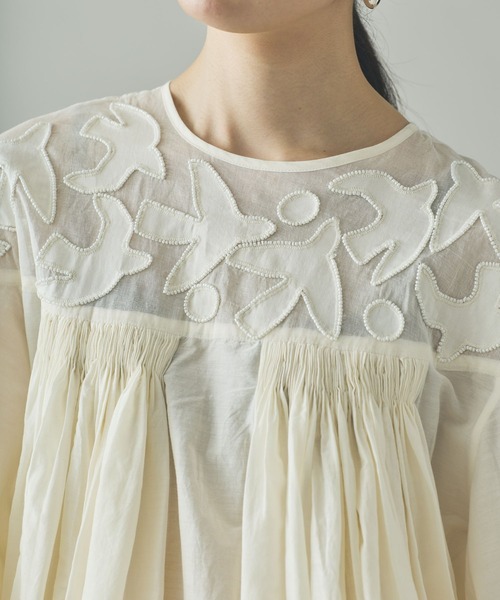 Curensology(カレンソロジー)の「Curensology(カレンソロジー)/バードシシュウブラウス(シャツ/ブラウス・レディース・ブラック/ホワイト・FREE)」の9枚目の写真