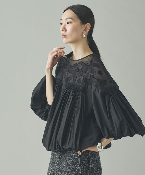 Curensology(カレンソロジー)の「Curensology(カレンソロジー)/バードシシュウブラウス(シャツ/ブラウス・レディース・ブラック/ホワイト・FREE)」の14枚目の写真