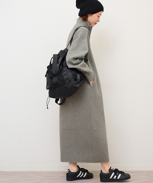 JOURNAL STANDARD relume（ジャーナルスタンダード　レリューム）の「《追加2》スウェットライクハーフジップワンピース（ワンピース・レディース・ネイビー/グレー・FREE）」の7枚目の写真