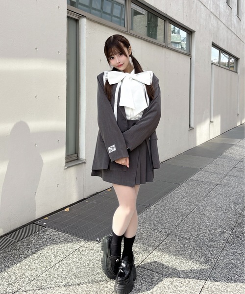 one way（ワンウェイ）の「レース衿テーラージャケット（テーラードジャケット・レディース・ブラウン系その他/グレー系その他/グレー・FREE）」の9枚目の写真