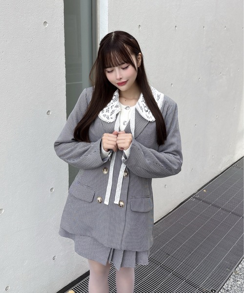 one way（ワンウェイ）の「レース衿テーラージャケット（テーラードジャケット・レディース・ブラウン系その他/グレー系その他/グレー・FREE）」の10枚目の写真