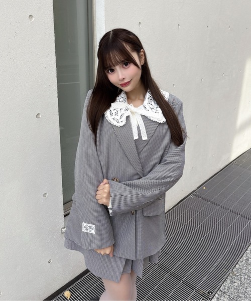 one way（ワンウェイ）の「レース衿テーラージャケット（テーラードジャケット・レディース・ブラウン系その他/グレー系その他/グレー・FREE）」の11枚目の写真