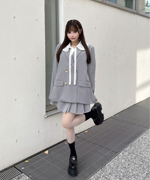 one way（ワンウェイ）の「レース衿テーラージャケット（テーラードジャケット・レディース・ブラウン系その他/グレー系その他/グレー・FREE）」の17枚目の写真