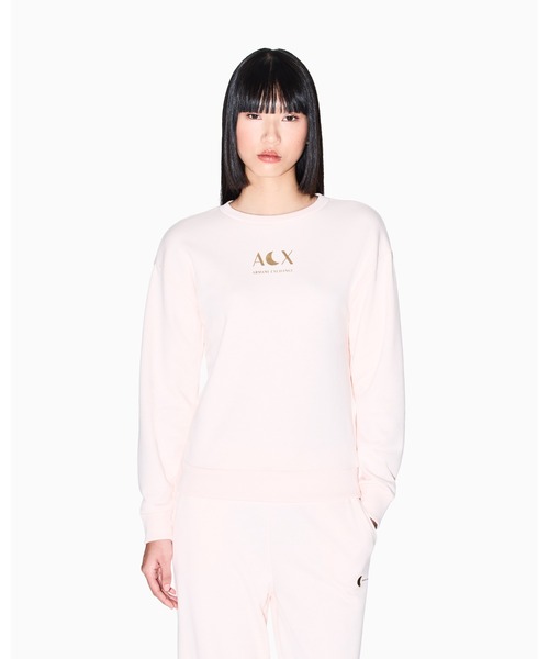 ARMANI EXCHANGE(アルマーニエクスチェンジ)の「【A|X アルマーニ エクスチェンジ】<ZOZO限定カラー>AXロゴ クルーネックスウェットプルオーバー(スウェット・レディース・ベビーピンク・X-SMALL/SMALL/MEDIUM/LARGE)」の1枚目の写真