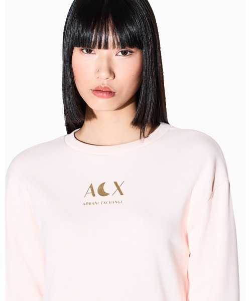 ARMANI EXCHANGE(アルマーニエクスチェンジ)の「【A|X アルマーニ エクスチェンジ】<ZOZO限定カラー>AXロゴ クルーネックスウェットプルオーバー(スウェット・レディース・ベビーピンク・X-SMALL/SMALL/MEDIUM/LARGE)」の3枚目の写真