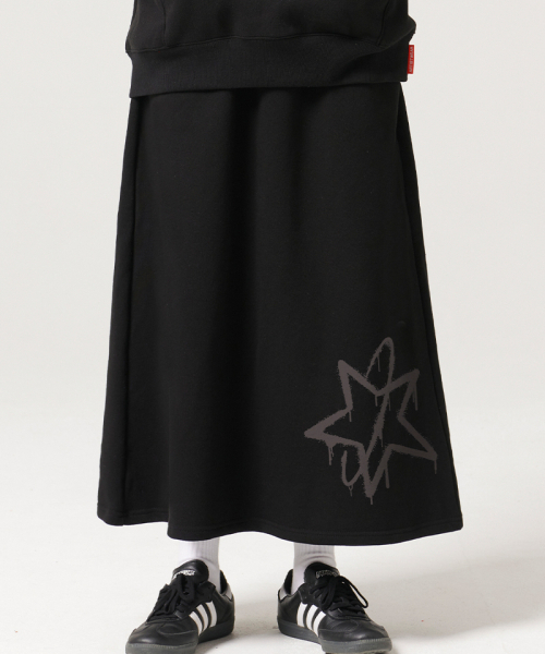 ARTISTWEAR（アーティストウェア）の「[ATW]ミルキーウェイロングスカート（スカート・レディース・ブラック/グレー・SMALL/MEDIUM）」の3枚目の写真