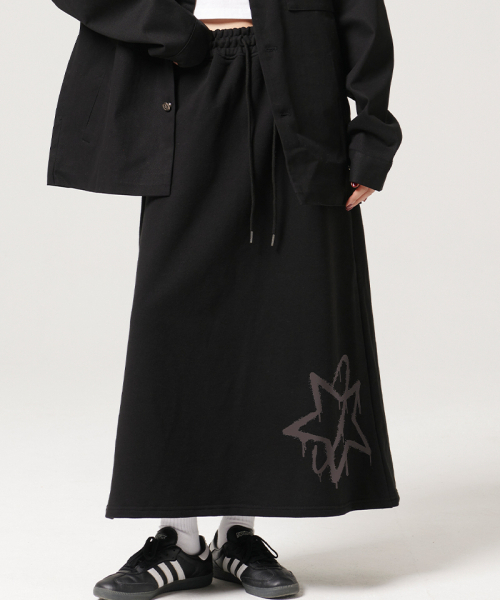 ARTISTWEAR（アーティストウェア）の「[ATW]ミルキーウェイロングスカート（スカート・レディース・ブラック/グレー・SMALL/MEDIUM）」の4枚目の写真