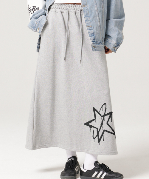 ARTISTWEAR（アーティストウェア）の「[ATW]ミルキーウェイロングスカート（スカート・レディース・ブラック/グレー・SMALL/MEDIUM）」の5枚目の写真