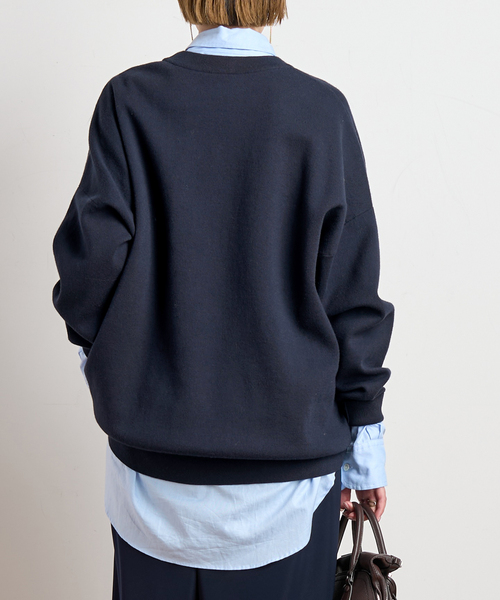 EVERYDAY I LIKE.（エヴリディアイライク）の「コットンカシミヤリラックスプルオーバー（ニット/セーター・レディース・ネイビー/ホワイト/グレー・FREE）」の5枚目の写真