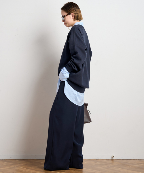 EVERYDAY I LIKE.（エヴリディアイライク）の「コットンカシミヤリラックスプルオーバー（ニット/セーター・レディース・ネイビー/ホワイト/グレー・FREE）」の7枚目の写真