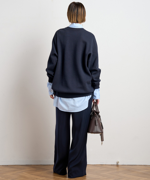 EVERYDAY I LIKE.（エヴリディアイライク）の「コットンカシミヤリラックスプルオーバー（ニット/セーター・レディース・ネイビー/ホワイト/グレー・FREE）」の8枚目の写真