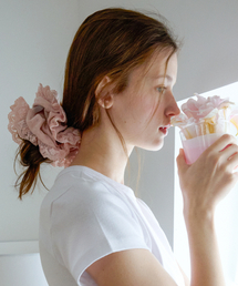 LETTER FROM MOON（レターフロムムーン）の「レターズダブルレーススクランチ（ピンク）（シュシュ）」