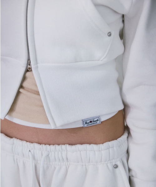 セール】Fur Slim Rivet Hood Zip-up [Ivory]（パーカー）｜ROSEFRANTZ