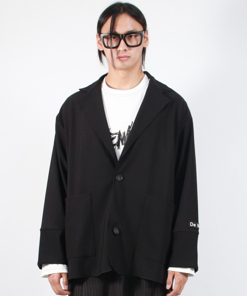 DEMARC(ドゥマーク)の「ルーズフィットリブテーラーカラージャケット ブラック(その他アウター・メンズ・その他・ONE SIZE)」の2枚目の写真