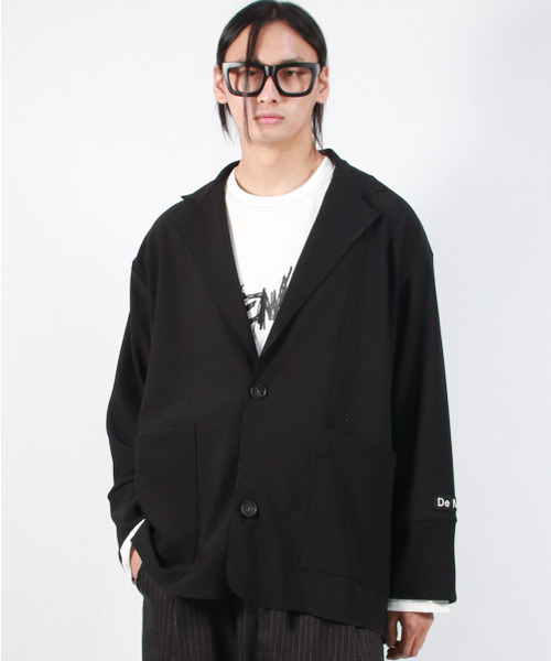 DEMARC(ドゥマーク)の「ルーズフィットリブテーラーカラージャケット ブラック(その他アウター・メンズ・その他・ONE SIZE)」の3枚目の写真
