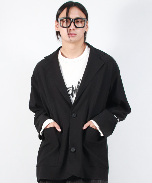 DEMARC(ドゥマーク)の「ルーズフィットリブテーラーカラージャケット ブラック(その他アウター・メンズ・その他・ONE SIZE)」の4枚目の写真