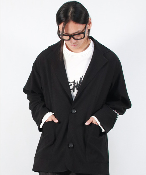 DEMARC(ドゥマーク)の「ルーズフィットリブテーラーカラージャケット ブラック(その他アウター・メンズ・その他・ONE SIZE)」の5枚目の写真