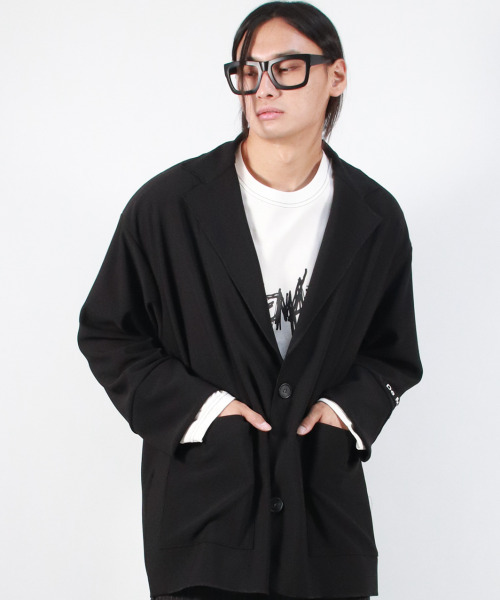 DEMARC(ドゥマーク)の「ルーズフィットリブテーラーカラージャケット ブラック(その他アウター・メンズ・その他・ONE SIZE)」の8枚目の写真