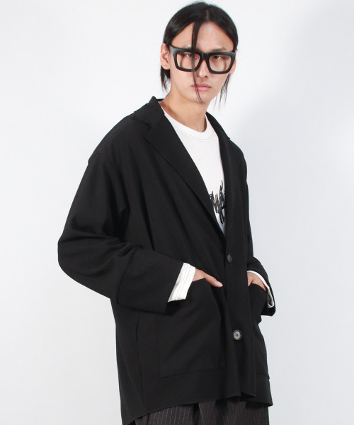 DEMARC(ドゥマーク)の「ルーズフィットリブテーラーカラージャケット ブラック(その他アウター・メンズ・その他・ONE SIZE)」の9枚目の写真