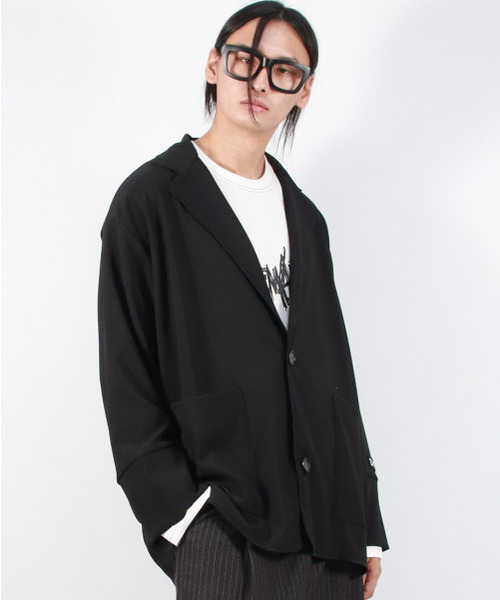 DEMARC(ドゥマーク)の「ルーズフィットリブテーラーカラージャケット ブラック(その他アウター・メンズ・その他・ONE SIZE)」の10枚目の写真
