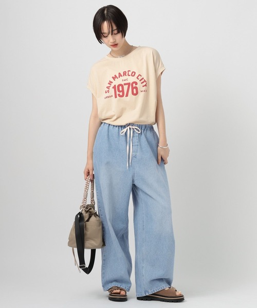 BAYFLOW（ベイフロー）の「[WEB限定/本格見えなのに楽ちん]デニムイージーパンツ（デニムパンツ・レディース・オフホワイト/サックスブルー/インディゴブルー・SMALL/MEDIUM/LARGE/X-SMALL）」の18枚目の写真