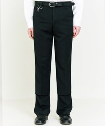 S SY（エスエスワイ）の「ダブルレイヤードセミワイドフィットスラックスブラック（スラックス）」