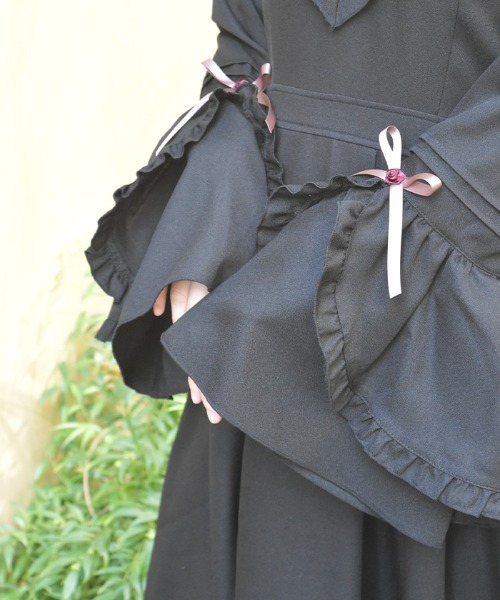 ローズ×リボン姫袖ワンピース（ワンピース）｜axes femme（アクシーズ