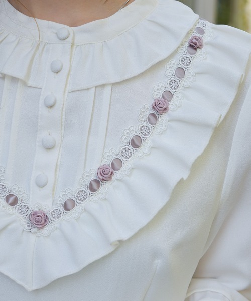 axes femme（アクシーズファム）の「ローズ×リボン姫袖ワンピース