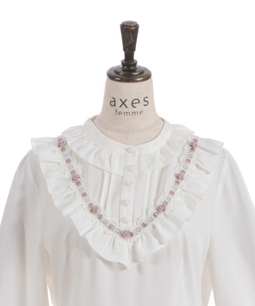 axes femme（アクシーズファム）の「ローズ×リボン姫袖ワンピース