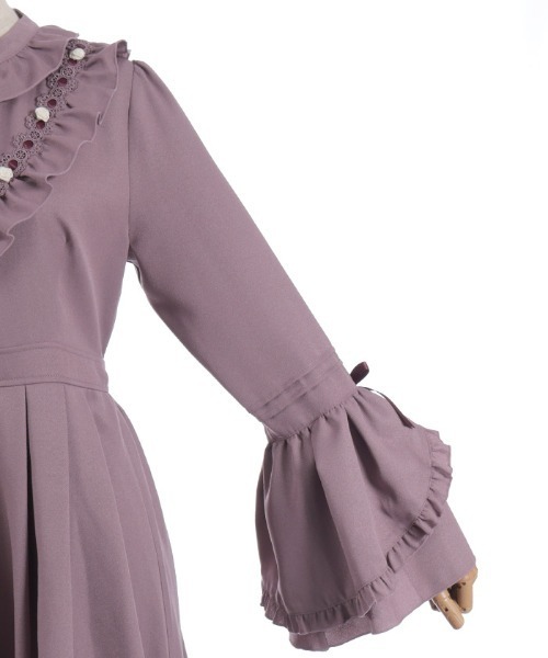 ローズ×リボン姫袖ワンピース（ワンピース）｜axes femme（アクシーズ