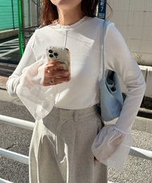 PILIT | 袖チュール切り替えロンTee(Tシャツ/カットソー)