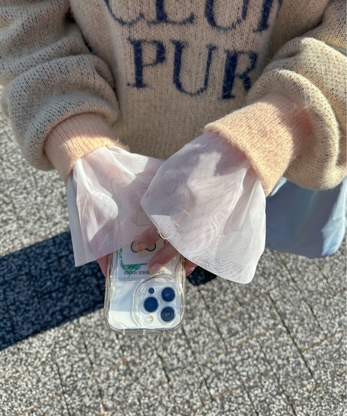 PILIT（ピリット）の「袖チュール切り替えロンTee（Tシャツ/カットソー・レディース・オフホワイト/ブラック・MEDIUM）」の13枚目の写真