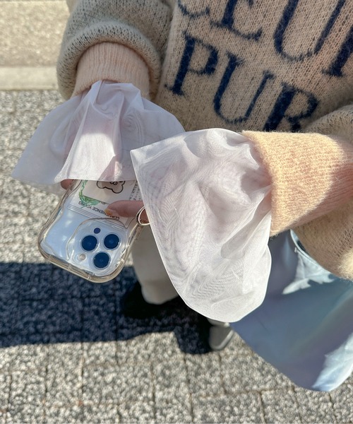 PILIT（ピリット）の「袖チュール切り替えロンTee（Tシャツ/カットソー・レディース・オフホワイト/ブラック・MEDIUM）」の5枚目の写真