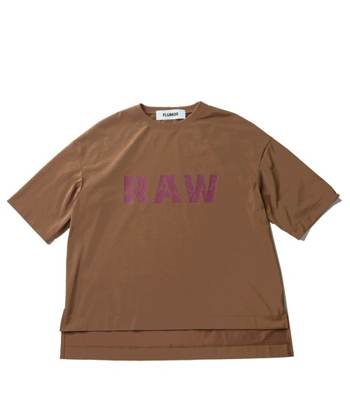 FLUMOR（フラマー）の「”RAW"ミニマルTee（Tシャツ/カットソー・レディース・ブラック/オフホワイト/キャメル/ピンク・38）」の3枚目の写真