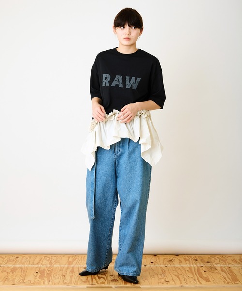 FLUMOR（フラマー）の「”RAW"ミニマルTee（Tシャツ/カットソー・レディース・ブラック/オフホワイト/キャメル/ピンク・38）」の11枚目の写真