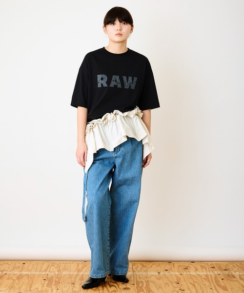 FLUMOR（フラマー）の「”RAW"ミニマルTee（Tシャツ/カットソー・レディース・ブラック/オフホワイト/キャメル/ピンク・38）」の12枚目の写真